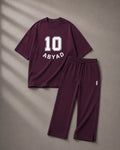 Printed T-Shirt & Split-hem Trousers - TEN