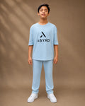 Printed T-Shirt & Split-hem Trousers - A