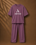 Printed T-Shirt & Split-hem Trousers - A