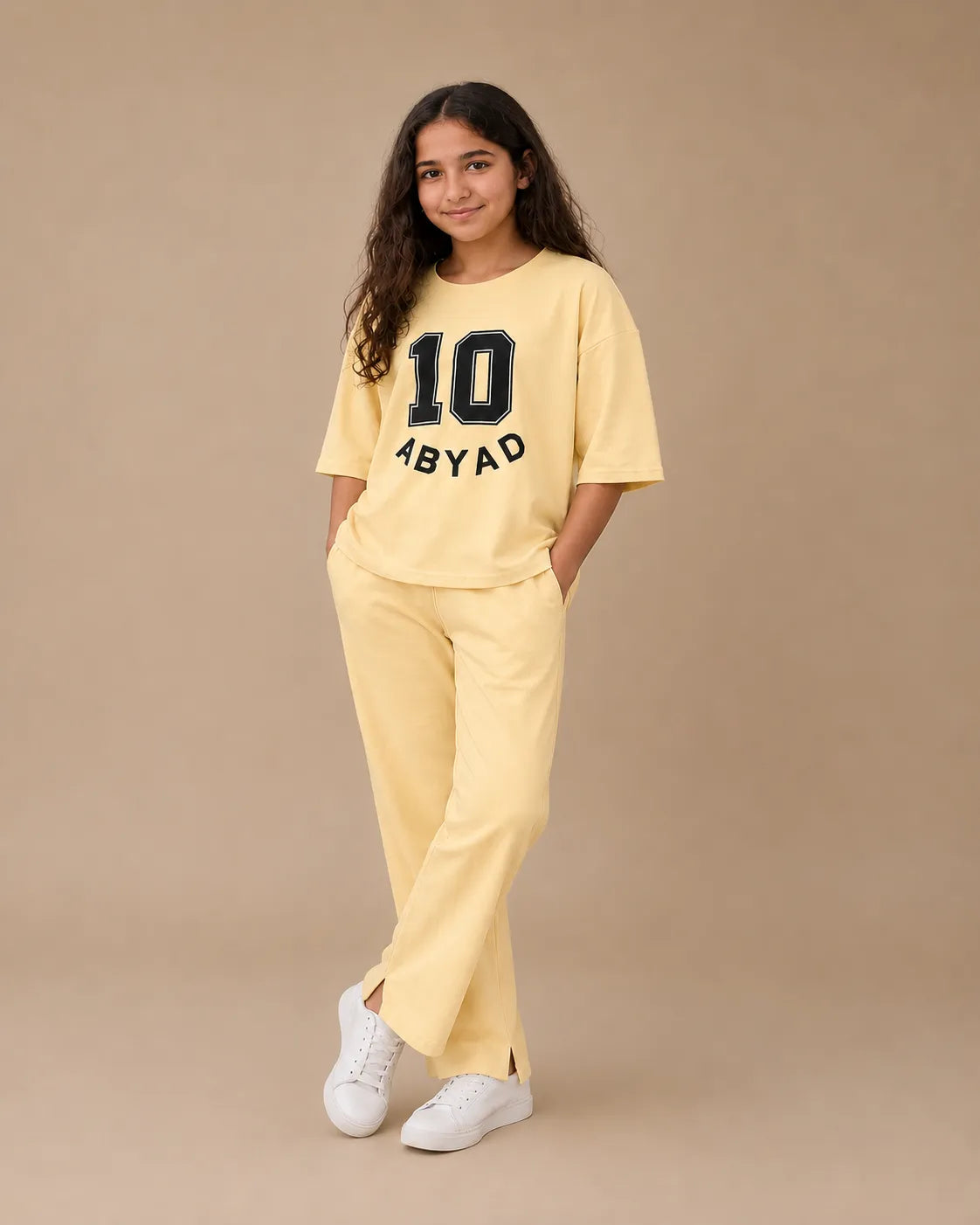 Printed T-Shirt & Split-hem Trousers - TEN
