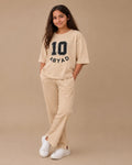 Printed T-Shirt & Split-hem Trousers - TEN