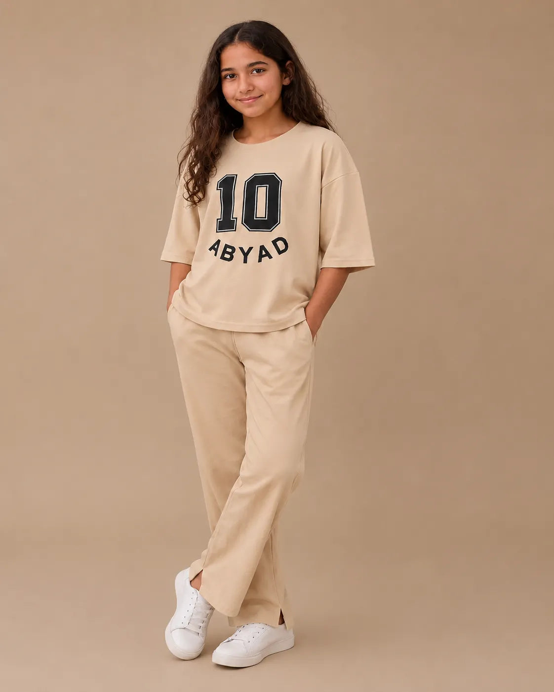 Printed T-Shirt & Split-hem Trousers - TEN