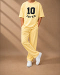 Printed T-Shirt & Split-hem Trousers - TEN