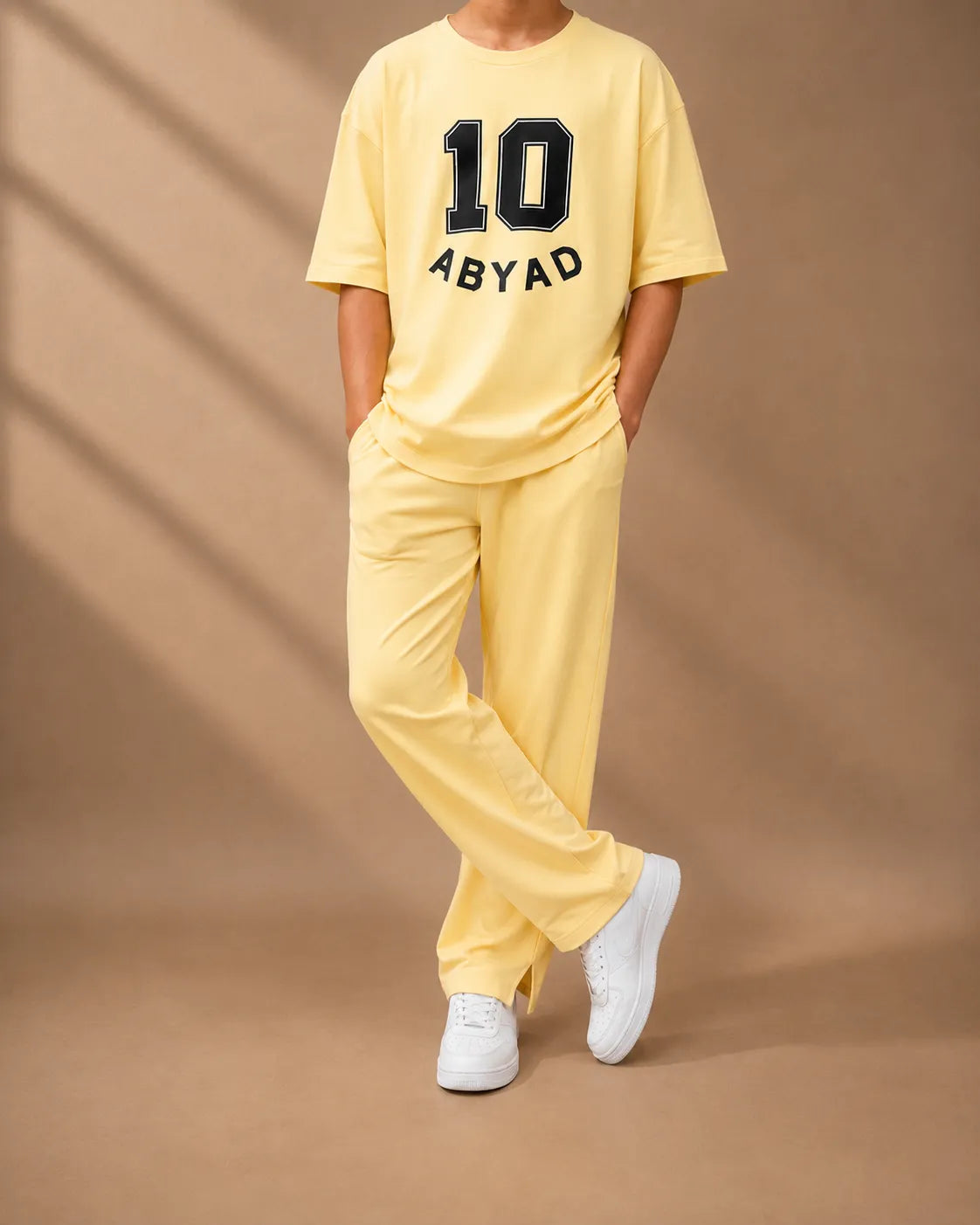 Printed T-Shirt & Split-hem Trousers - TEN