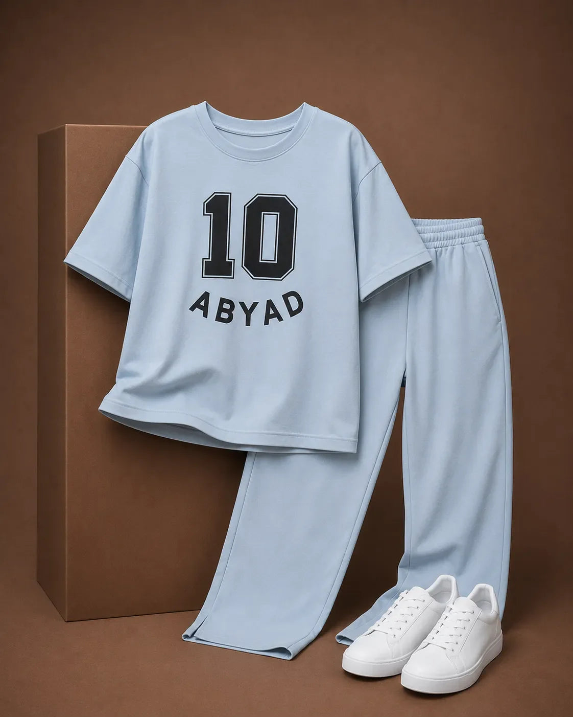 Printed T-Shirt & Split-hem Trousers - TEN