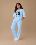 Printed T-Shirt & Split-hem Trousers - TEN