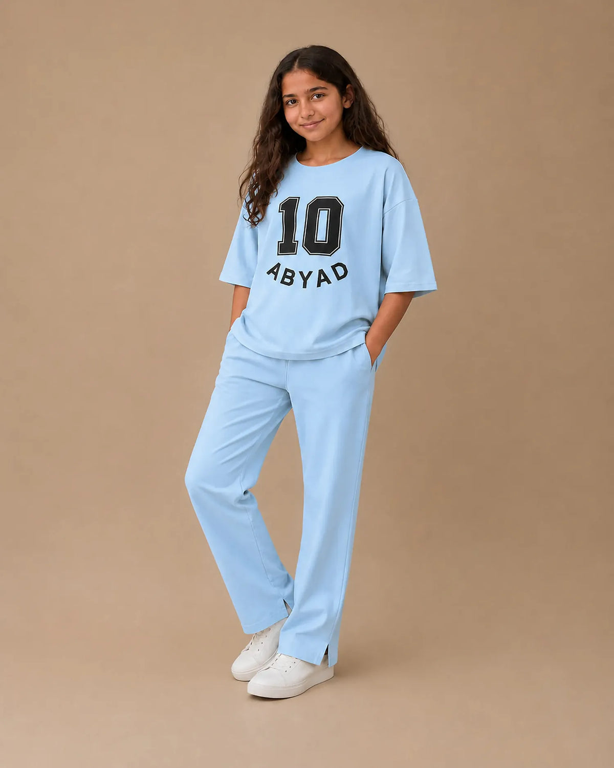 Printed T-Shirt & Split-hem Trousers - TEN